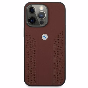 BMW Leather Curve rei'itetty kotelo iPhone 13 Pro / iPhone 13 - punainen