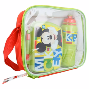 Mickey Mouse -aamiais- ja lounasrasiapakkaus, 530 ml juomapullo ja laukku