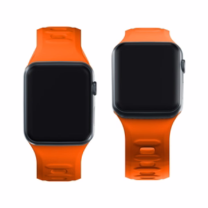 3mk-silikoniranneke Apple Watchille, 38/40/41/42 mm, oranssi, pieni koko