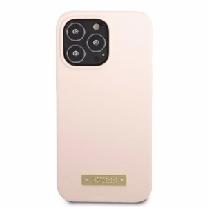 Guess GUHMP13XSPLP iPhone 13 Pro Max 6.7 vaaleanpunainen/vaaleanpunainen kova suojakuori Silicone Logo Plate MagSafe
