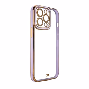 Muoti Kotelo iPhone 12 Pro Gold Frame Gel Cover Purple