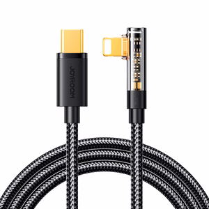Joyroom S-CL020A6 Gaming Lightning / USB-C 90° -kaapeli 20W, 1,2 m, musta