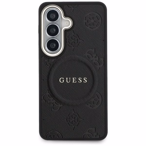 Guess Suojakuori Saffiano Peony Embossed Ring MagSafe Samsung Galaxy S26:lle musta