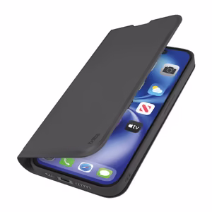 SBS Wallet Smooth suojakuori kansivihkolla iPhone 16e / 17e:lle - musta