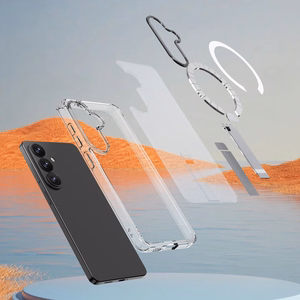 Hybrid Armor X suojakuori Samsung Galaxy A57:lle jalustalla yhteensopiva MagSafe:n kanssa läpinäkyvä