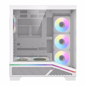 Darkflash K430 -tietokonekotelo + tuulettimet (valkoinen)