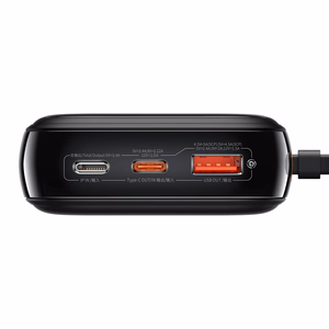 Baseus Qpow Pro 20000mAh varavirtalähde - USB + Type C - PD 22,5W Type C kaapelilla musta