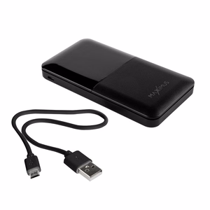 Varavirtalähde MX ROTH 10 000 mAh, 2xUSB, 10W Li-Po, musta, + microUSB kaapeli