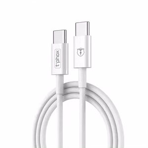 T-PHOX KAAPELI GLARY LITE -SARJA 3W 1M USB-C/USB-C VALKOINEN