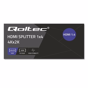 Qoltec 51798 Aktiivinen HDMI-Jakolaite 4x HDMI 4K 3.4Gb/s