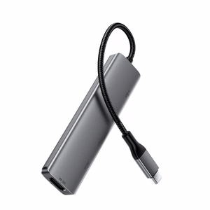 Acefast J18 USB-keskitin USB-C 6-in-1 HDMI 4K 60Hz PD90W telakka-asema - harmaa