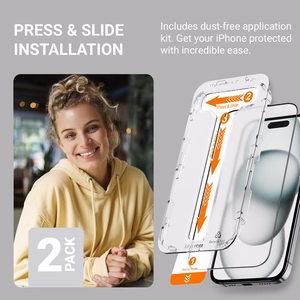 Crong EasyShield 2-Pack karkaistut näytönsuojalasit iPhone 16 Plus / 15 Plus -laitteelle, 2 kpl