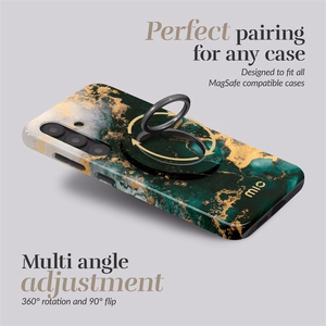 MIO Green Marble Magsafe suojakuori rengaspidikkeellä
