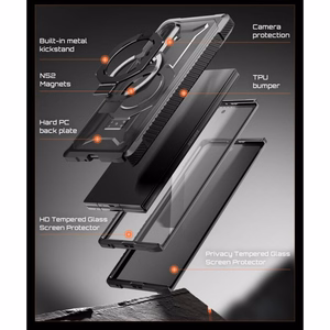 Supcase UB Grip Mag MagSafe -suojakuorisetti, 2 kpl, Samsung Galaxy Z Fold 8 -mallille, musta