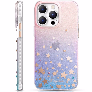 Kingxbar Heart Star Series tapauksessa iPhone 14 Plus tapauksessa eläinradan tähdet