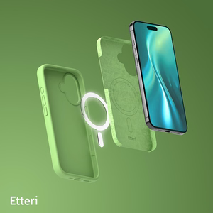 Etteri Silicone Mag case for iPhone 16 Plus 6,7" light green