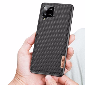 Dux Ducis Fino kotelo päällystetty nylon materiaalia Samsung Galaxy A42 5G musta musta