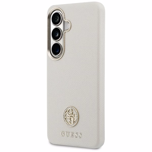 Guess Suojakuori Rhinestone Round Logo MagSafe Samsung Galaxy S26:lle beige
