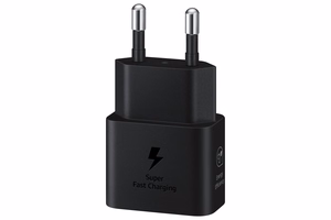 Alkuperäinen Samsung EP-T2510XBEGEU USB-C PD 25W GaN laturi USB-C - USB-C -kaapelilla, musta, blisteripakkaus
