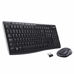 Langaton QWERTY-näppäimistön ja hiiren setti Logitech MK270, musta