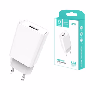 Laturi Denmen (DC01) (1xUSB 2.4A) valkoinen