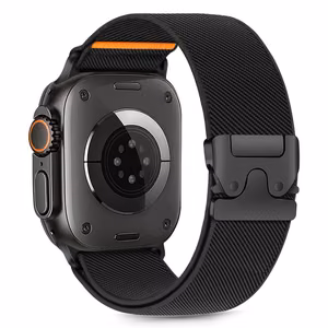 Tech-Protect Nylon Clasp Hihna Apple Watch 6/7/8/9/10/SE/Ultra 1/2 44/45/46/49mm Musta