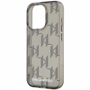 Karl Lagerfeld IML Mono KL Pattern & Cord Suojakuori iPhone 15 Pro Max:lle - musta