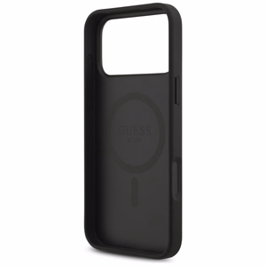 Guess 4G Circle Classic Logo MagSafe Suojakuori iPhone 17 Pro Maxille - musta