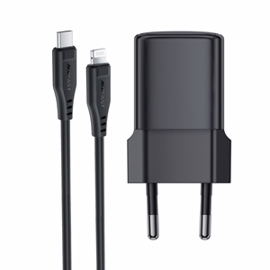 Acefast A118 30W GaN USB-C verkkolaturi 1.2m USB-C Lightning kaapelilla - musta