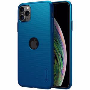 Nillkin Super Frosted Shield suojakuori laitteelle Apple iPhone 11 Pro Max, logoaukolla, riikinkukonsininen
