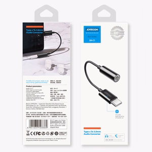 Joyroom SH-C1 kuulokkeiden mini jack 3.5 mm (naaras) / USB-C (uros) sovitin - valkoinen