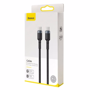 USB-kaapeli Baseus Cafule PD100W Type-C 2,0m harmaa-musta CATKLF-ALG1