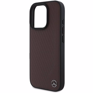 Mercedes MB Wood Imitation Nahkainen MagSafe Suojakuori iPhone 16 Pro Max:lle - Punainen