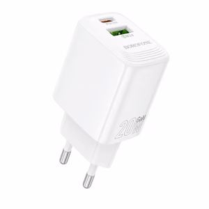 Borofone Seinälaturi BN27 Fuente - USB + Type C - QC 3.0 PD 20W valkoinen