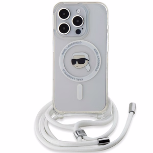 Karl Lagerfeld Crossbody IML Karl Head MagSafe case for iPhone 15 Pro Max - transparent