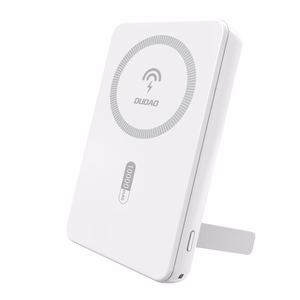 Dudao K14S+ 10000 mAh 22,5 W -magneettinen varavirtalähde USB-A + USB-C, MagSafe-yhteensopiva, telineellä, valkoinen