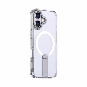Hybrid Armor X Suojakuori jalustalla iPhone 17:lle, yhteensopiva MagSafen kanssa - läpinäkyvä