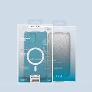 Nillkin Nature Pro Magneettinen TPU Suojakuori iPhone 15 Plus:lle läpinäkyvä-sininen