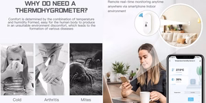 TUYA älykäs lämpötila- ja kosteusanturi, Wi-Fi