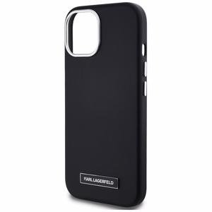 Karl Lagerfeld FW Metal Plate MagSafe Suojakuori iPhone 15:lle - musta