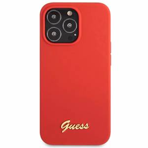 Guess GUHCP13XLSLMGRE iPhone 13 Pro Max 6.7 punainen/burgundy kovakuori Silicone Vintage Gold Logo