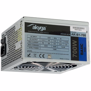 Akyga AK-B1-700 -teholähde 700 W 20+4 pin ATX, harmaa
