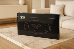Lunni silikoninen LED- ja Near-Infrared-kasvonaamio, 7 väriä, musta