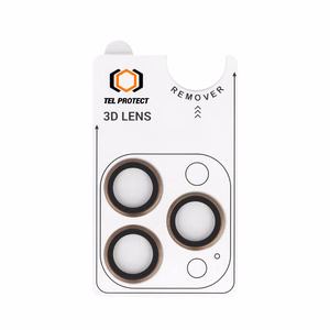 Karkaistu lasi Tel Protect 3D Linssi kameralle iPhone 15 Pro/15 Pro Max:lle titaani (3 linssiä)