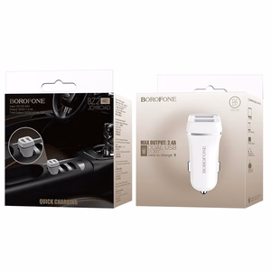 Borofone BZ2 Joyroad autolaturi 2 USB-A-liitännällä, 12 W, valkoinen