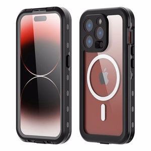 Suojakuori iPhone 15 PRO:lle Shellbox DOT vedenpitava MagSafe yhteensopiva musta