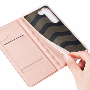 Dux Ducis Skin Pro Suojakuori Samsung Galaxy S23+:lle - läppäkuori korttilompakko jalusta vaaleanpunainen
