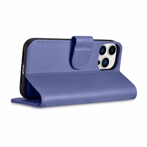 iCarer lompakko asia 2in1 kansi iPhone 14 Pro Anti-RFID Nahka Flip Case vaalea violetti (WMI14220726-LP)