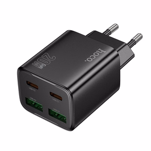 Puhelinlaturi Hoco 2 x USB C + 2 x USB A QC3.0 PD 3A 20W N55 musta