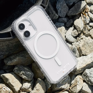 Case-Mate Tough D3O läpinäkyvä suojakuori MagSafe-tuella iPhone 16 Plus -puhelimelle
